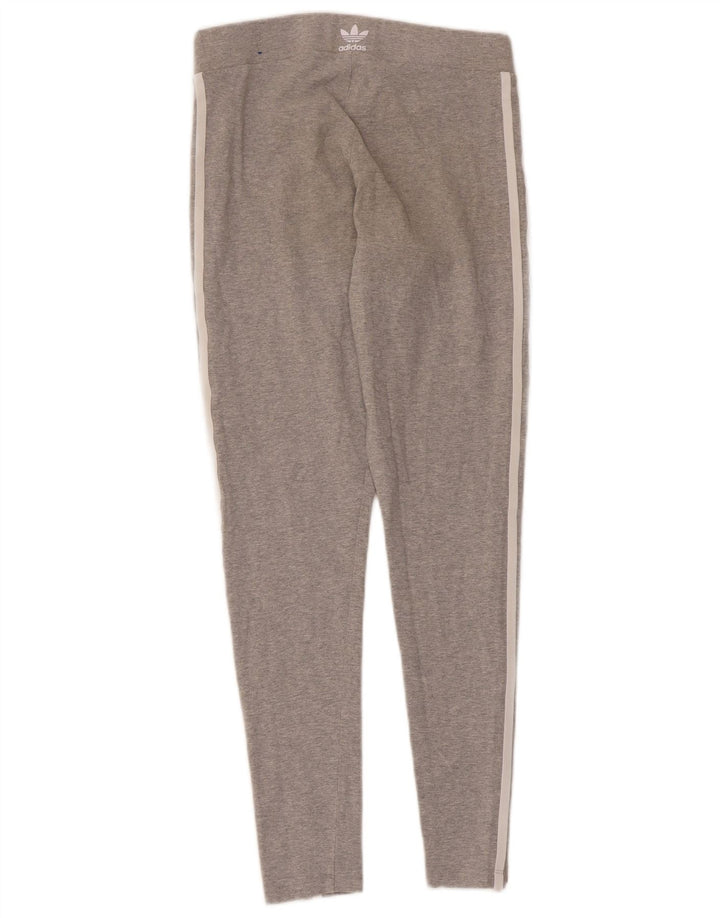 Adidas Dame Leggings UK 12/14 Medium Grey Bomuld