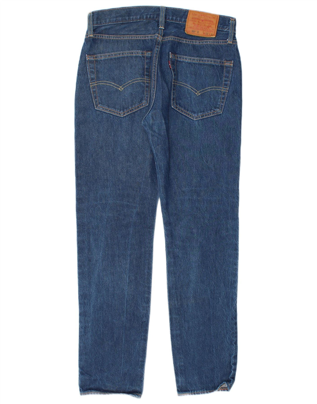 LEVI'S Herre 501 Straight Jeans W32 L29 Blå Bomuld