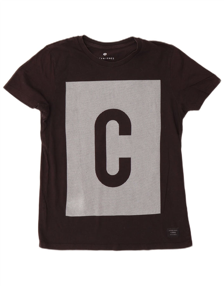 Jack & Jones Herre grafisk T-shirt Top Stor sort bomuld