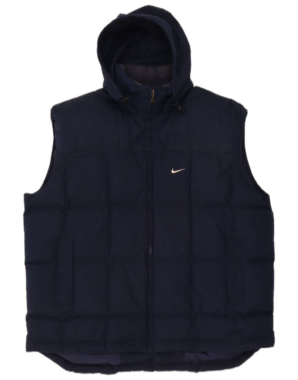 Nike Polstret Gilet med hætte til mænd UK 47/48 3XL marineblå polyester