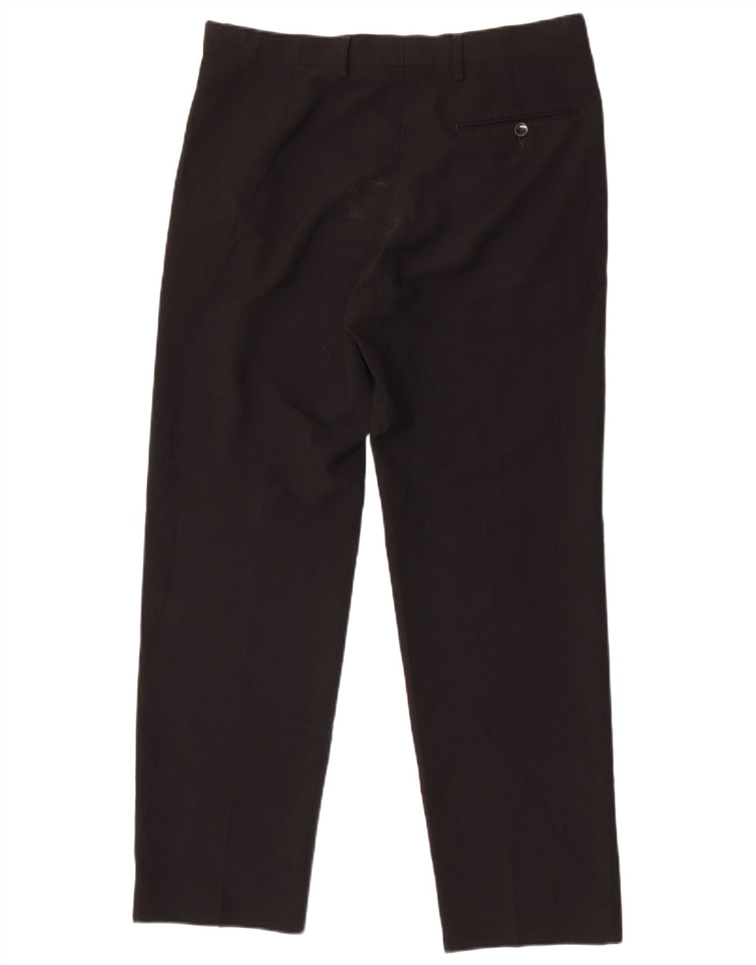 Marks & Spencer Herre Straight Regular Suit Bukser W34 L31 Sort Polyester