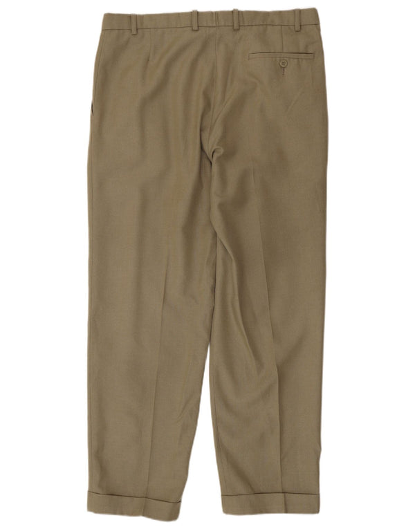 Marks & Spencer Herre Skræddersyet Fit Casual Bukser W36 L31 Grøn Polyester