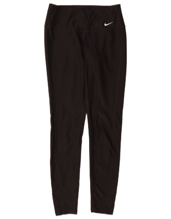 Nike Dame Dri Fit Leggings UK 6 XS Sort Polyester