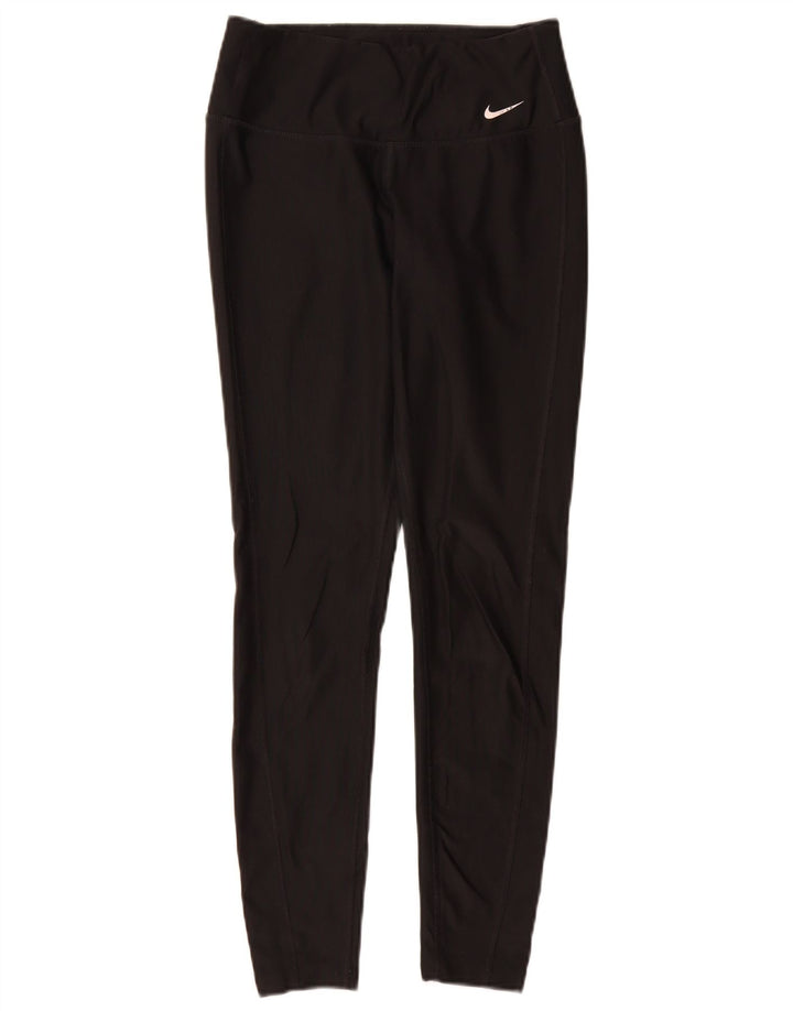 Nike Dame Dri Fit Leggings UK 6 XS Sort Polyester