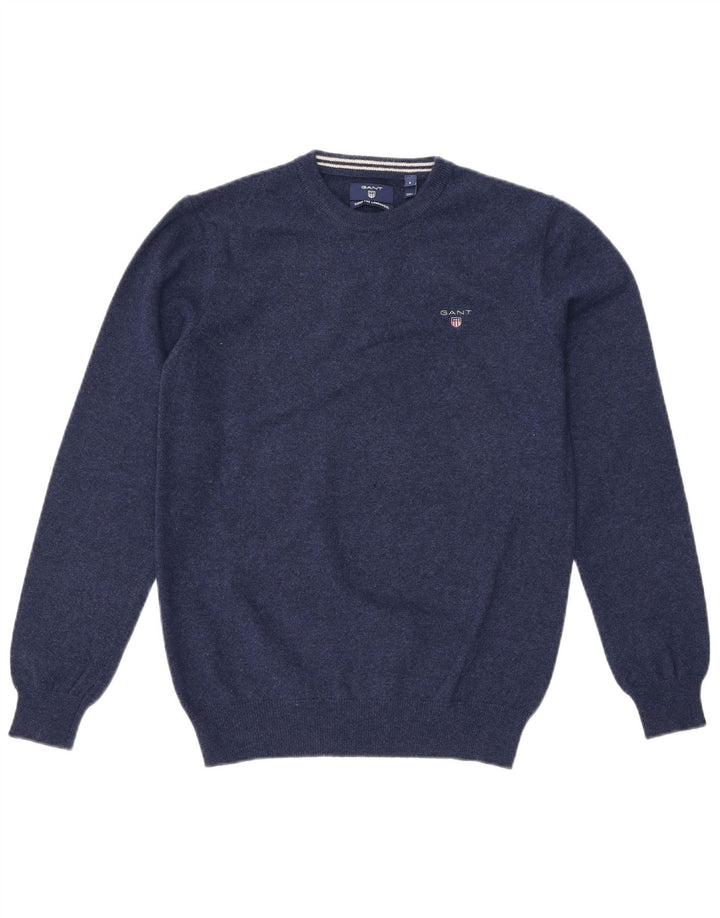 Gant herre rund hals sweater lille marineblå uld
