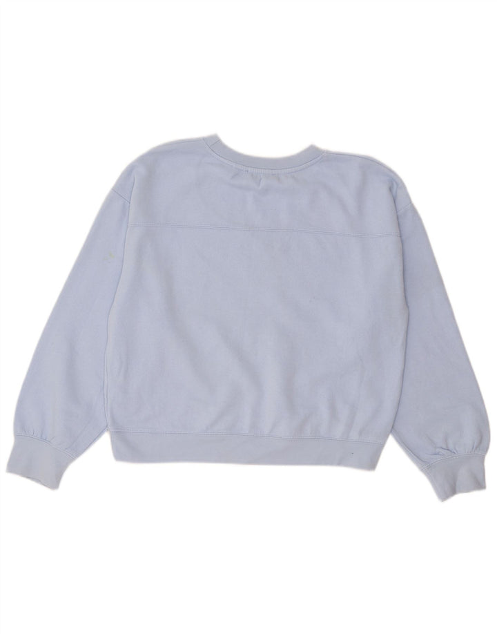 Zara Womens Crop Sweatshirt Jumper UK 14 Medium Blue Polyester