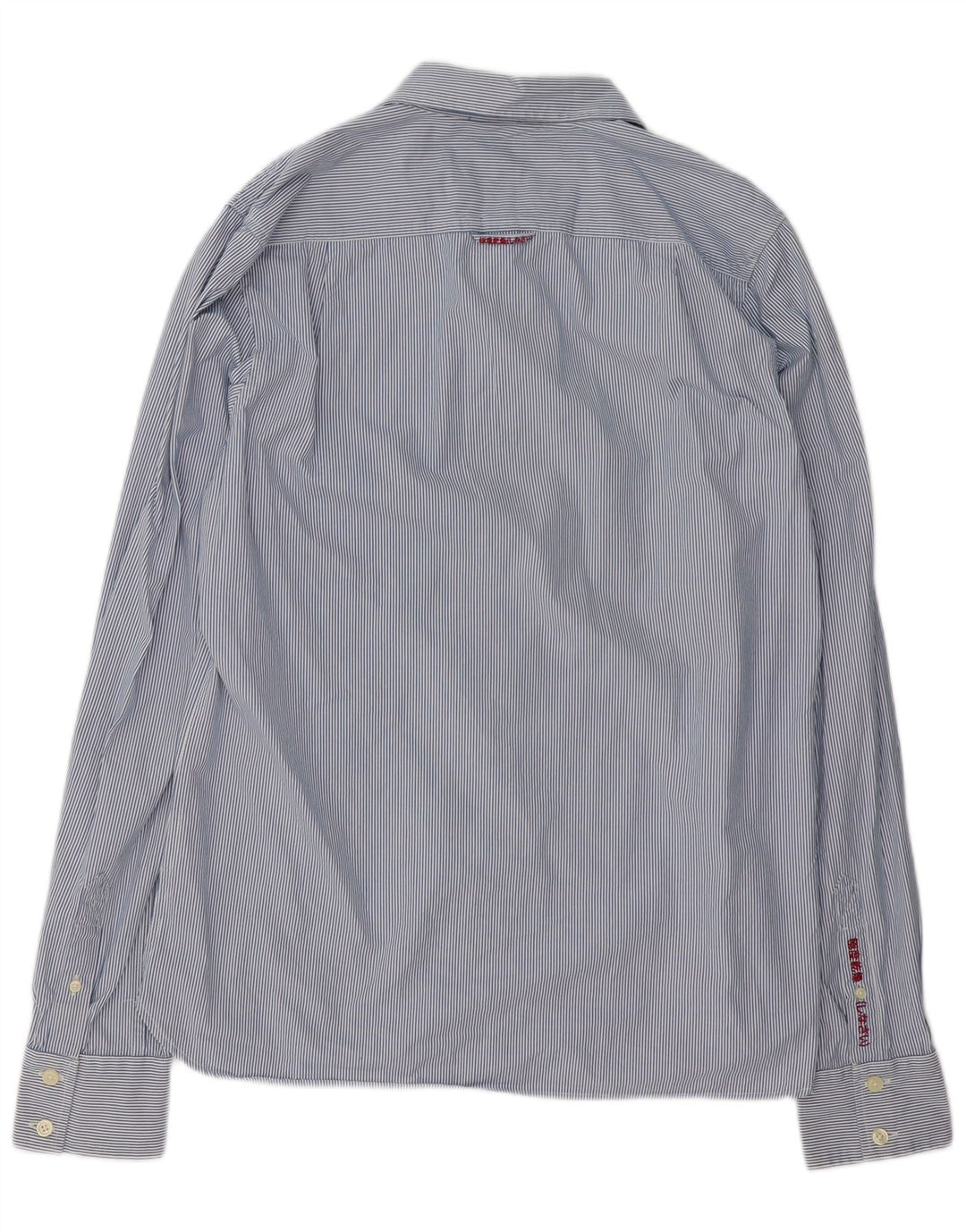 Superdry herreskjorte 2XL blå nålestribet bomuld