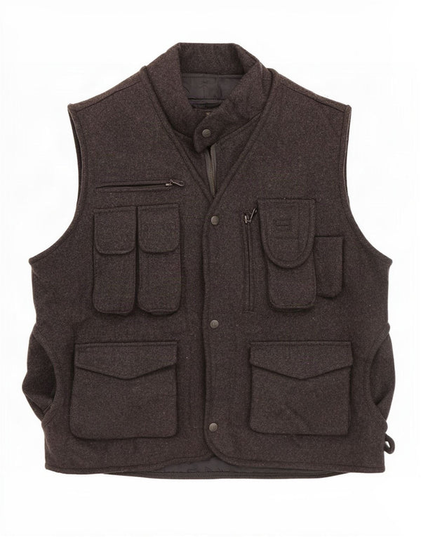 James Dillon Herre Utility Gilet UK 38 Medium Grey Nylon