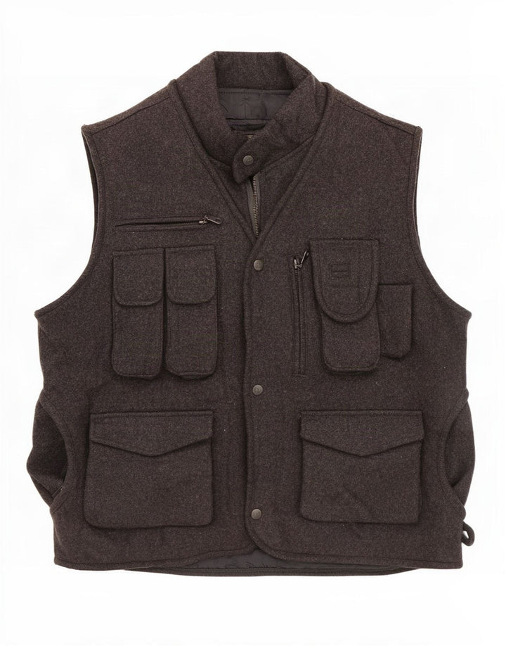 James Dillon Herre Utility Gilet UK 38 Medium Grey Nylon