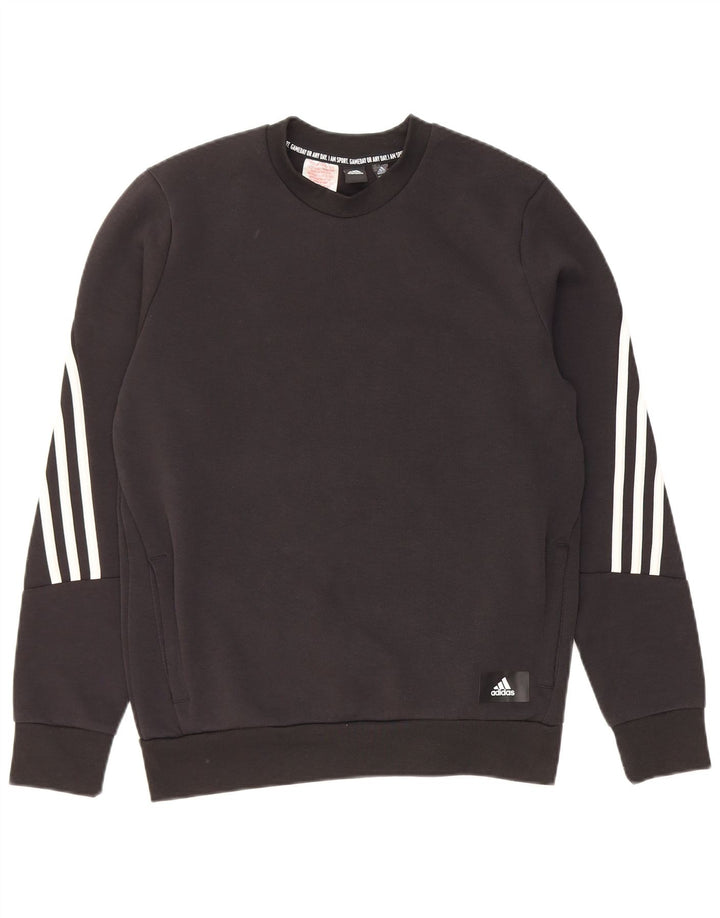 ADIDAS Boys Sweatshirt Jumper 13-14 år Sort Bomuld