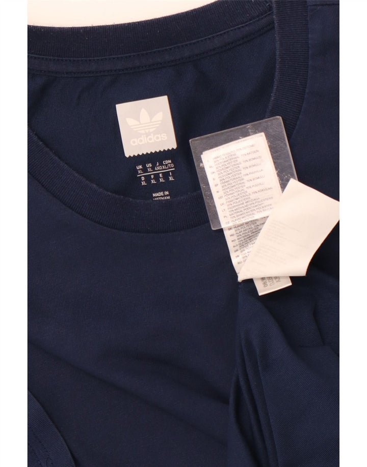 ADIDAS Herre Climalite T-Shirt Top XL Marineblå Bomuld