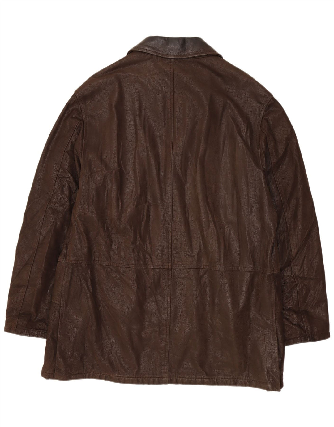 VINTAGE Herre Læderjakke IT 52 XL Brunt Læder