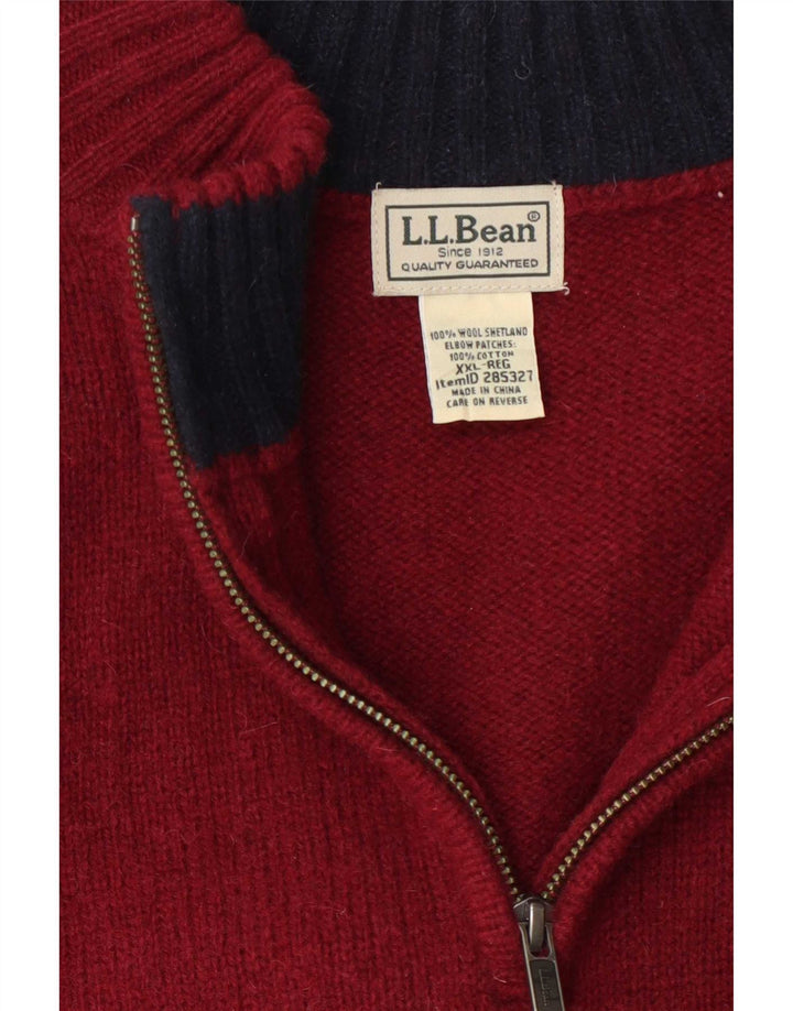 L.L.Bean Herre sweater med lynlåshals 2XL Bourgogneuld