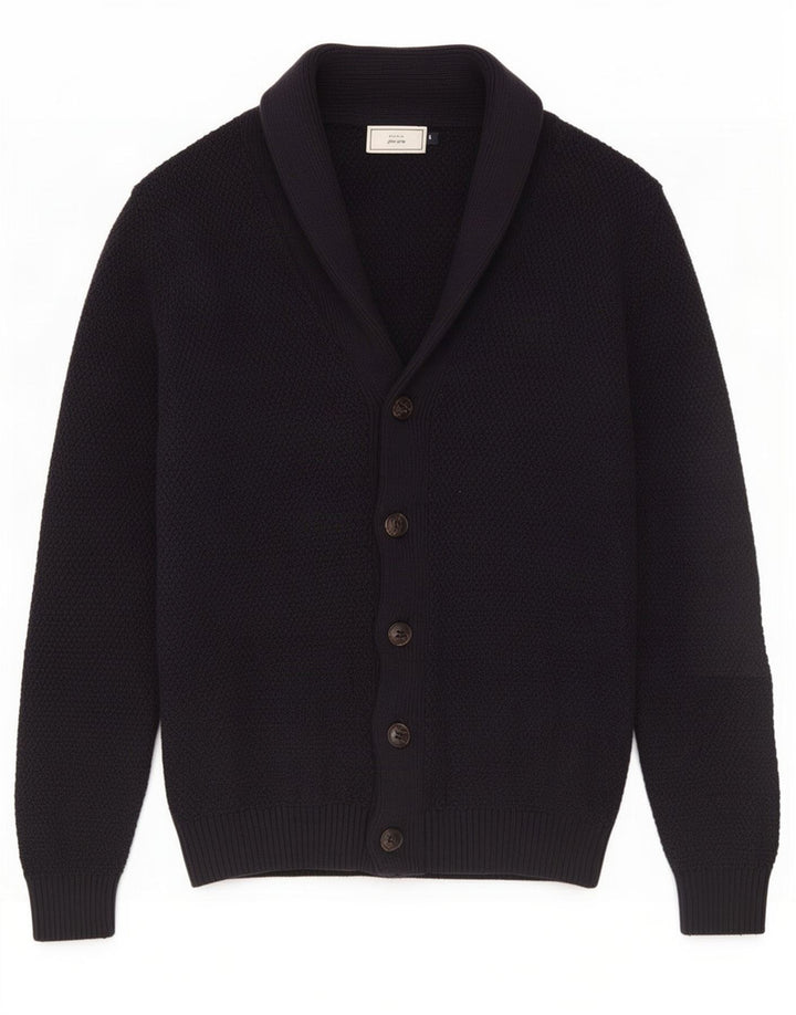 John Lewis herre cardigan sweater lille marineblå bomuld