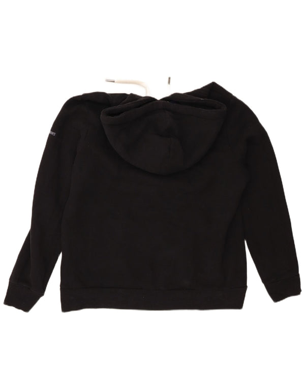 Superdry grafisk hættetrøje til kvinder UK 16 Stor sort bomuld