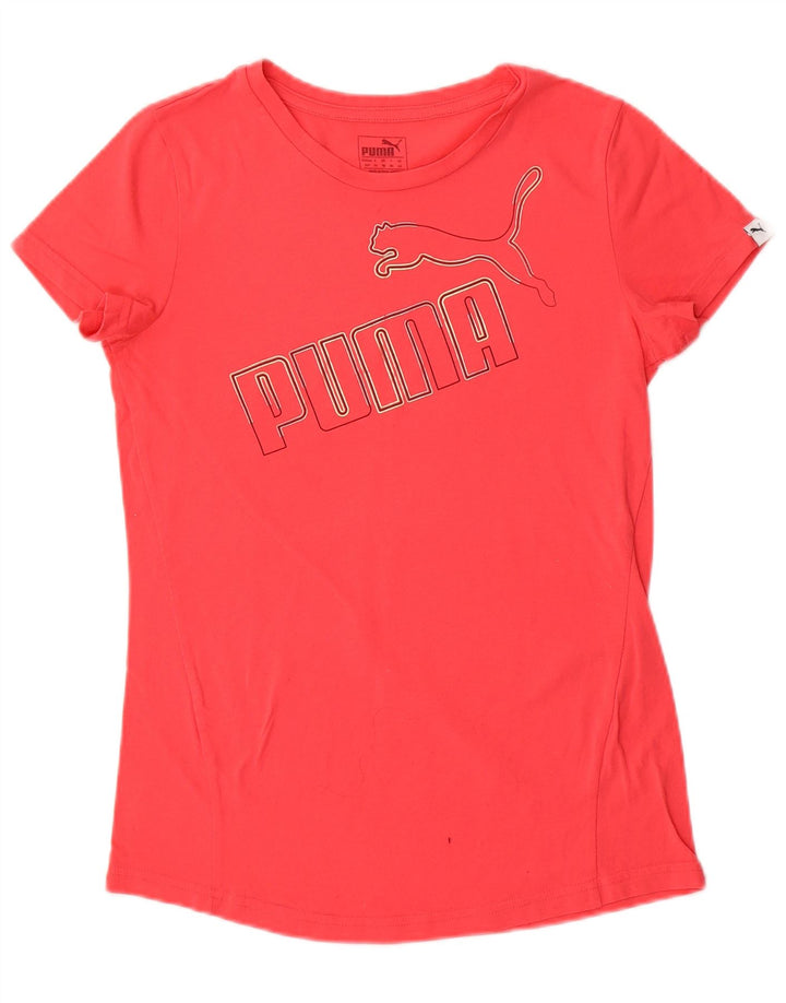 Puma Grafisk T-Shirt Top UK 10 Small Pink