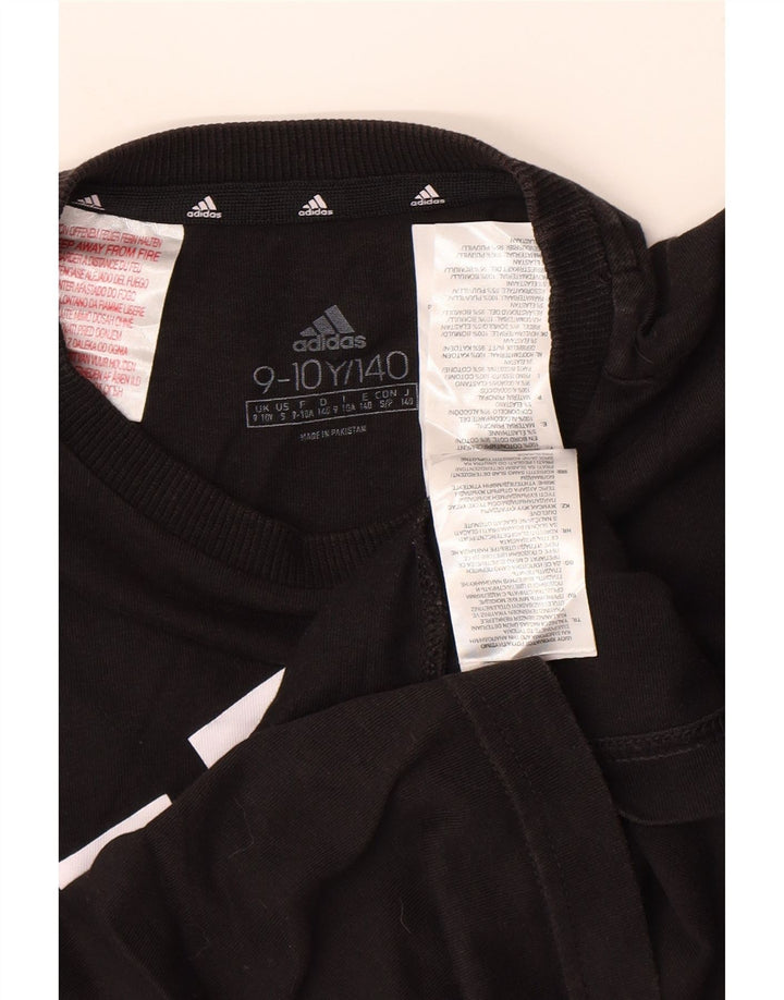 Adidas drenge grafisk t-shirt top 9-10 år sort bomuld