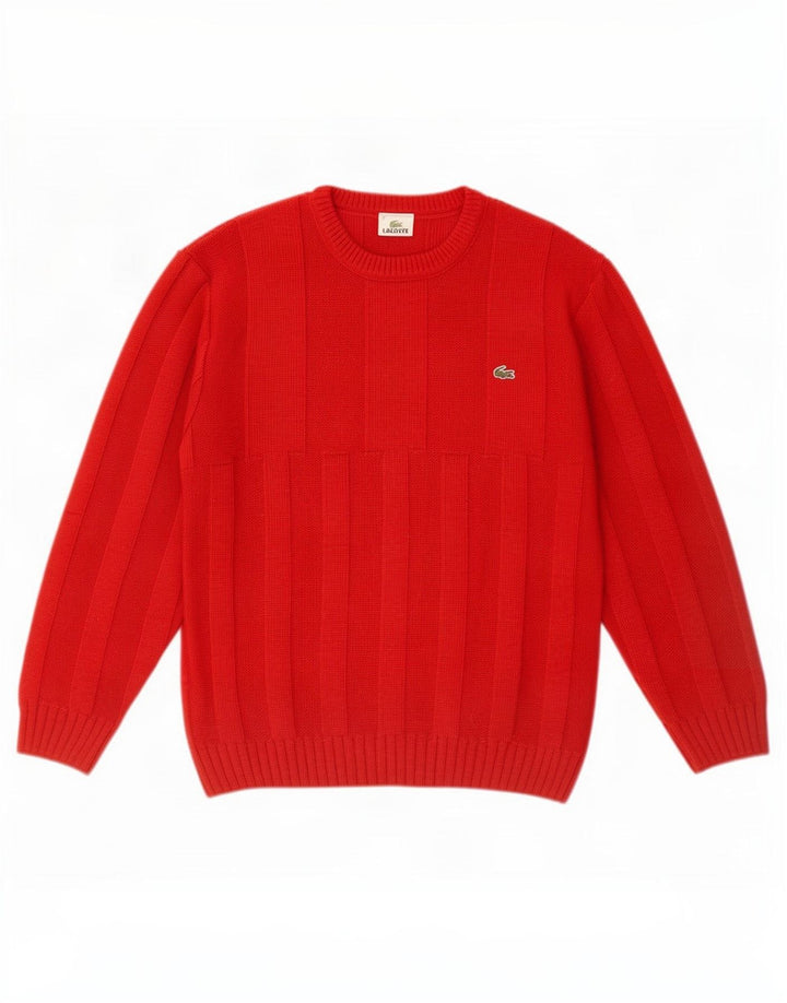 Lacoste Herre trøjetrøje med rund hals str. 4 Medium rød uld