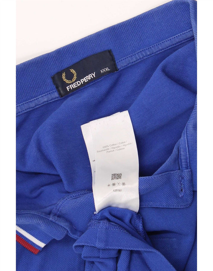 Fred Perry herre poloskjorte 3XL blå stribet bomuld