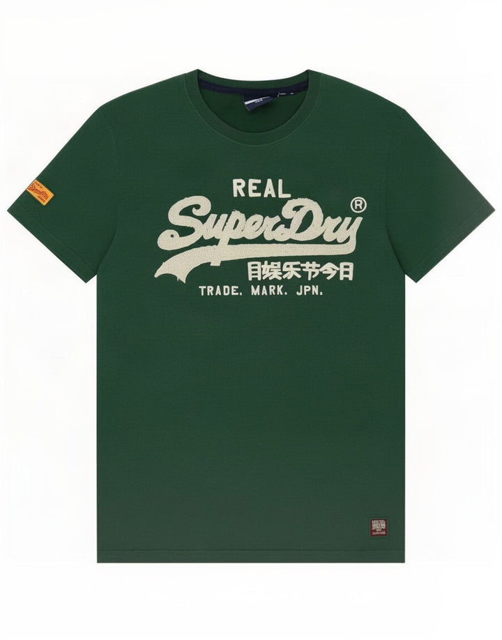 Superdry Grafisk T-shirt til mænd, mellemgrøn bomuld