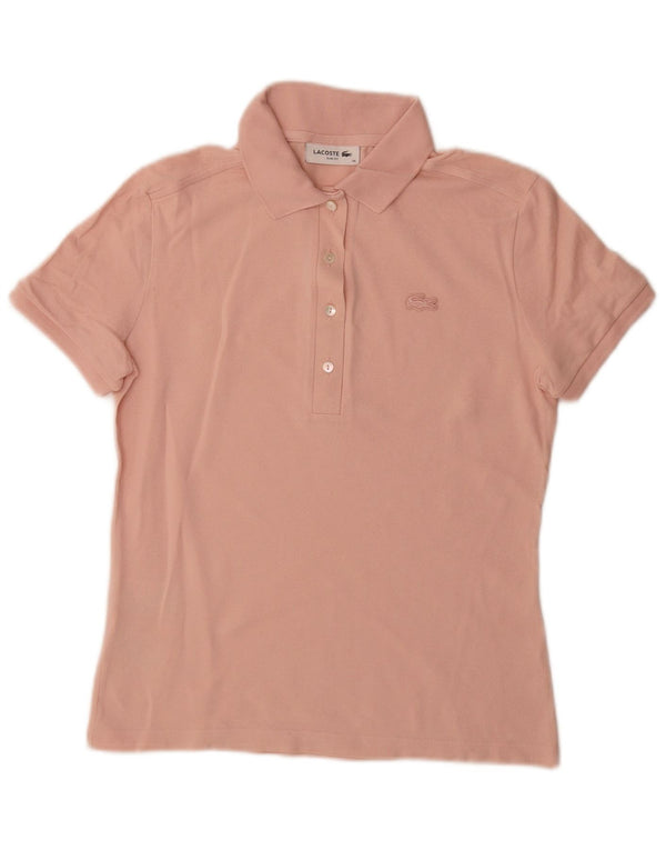 Lacoste Womens Slim Fit Polo Shirt Size 36 Small Pink Cotton