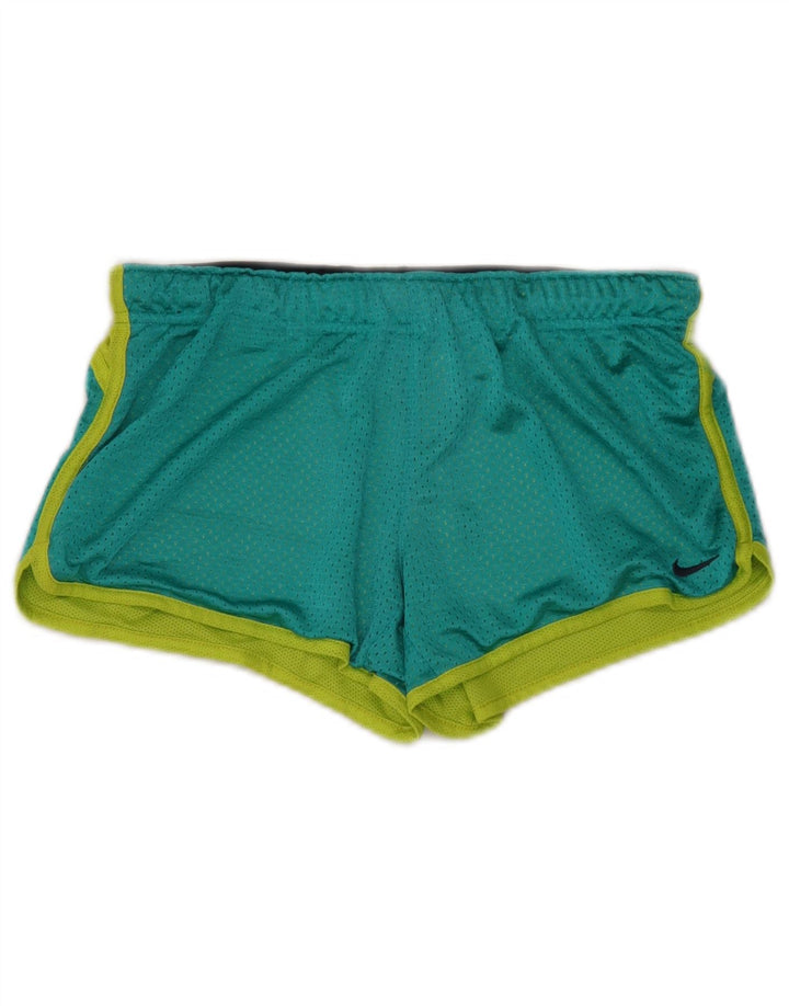 Nike sportsshorts til kvinder UK 10 Small Green Colourblock Polyester