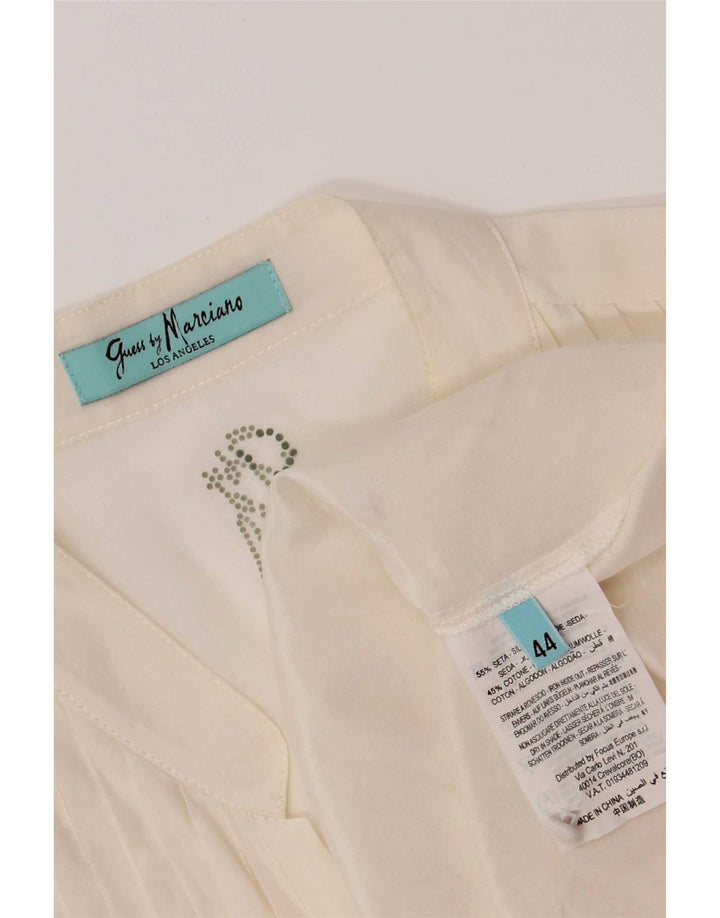 Guess By Marciano Kortærmet skjortebluse til kvinder IT 44 Medium Off White
