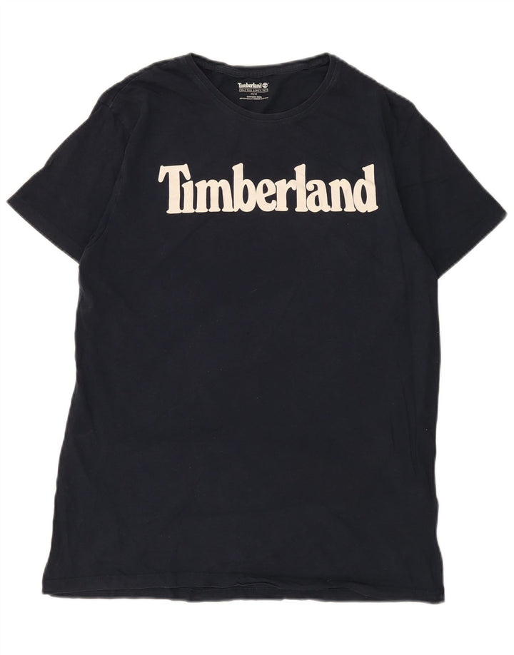 Timberland Herre grafisk T-shirt top mellem marineblå bomuld