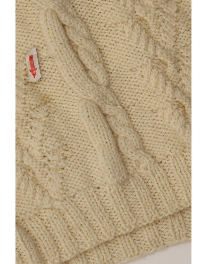 Vintage Dame Roll Neck Jumper Sweater UK 12 Medium Off White