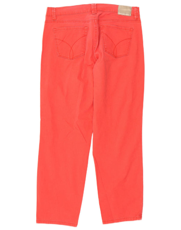 Calvin Klein Dame Slim Fit Cropped Trousers US 10 Medium W30 L26 Red