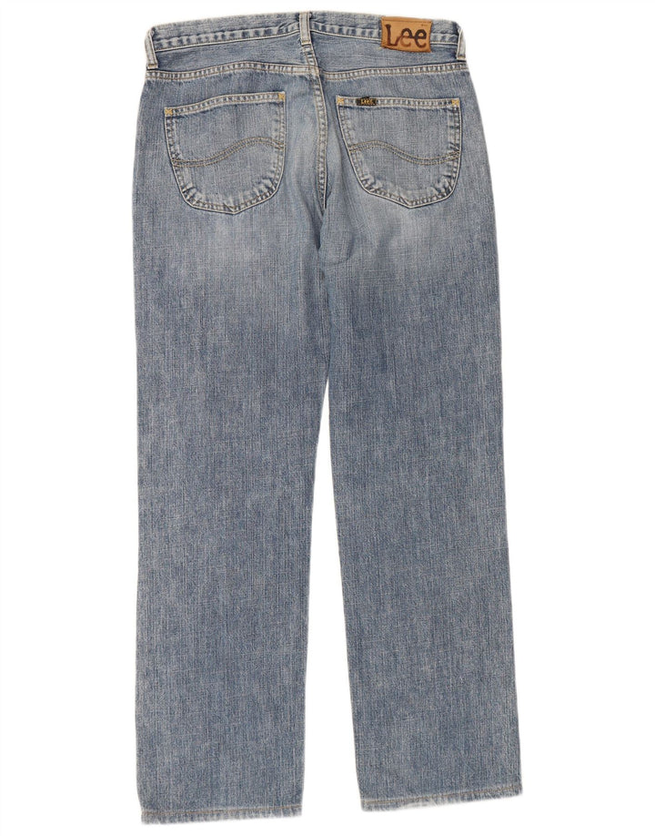 Lee Mens Seattle Straight Jeans W33 L30 Blå Bomuld
