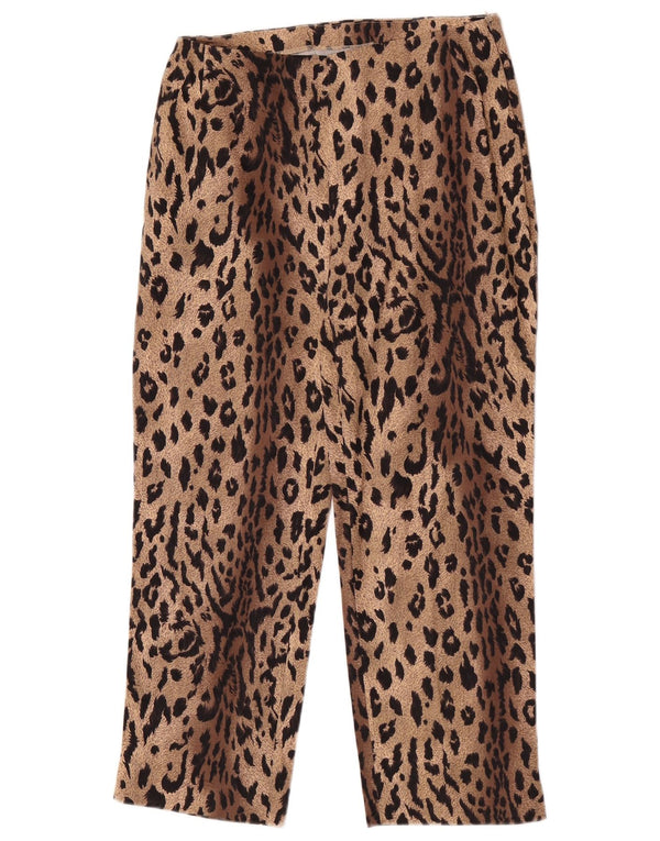 Marks & Spencer Lige fritidsbukser til kvinder W26 L23 Brunt dyreprint