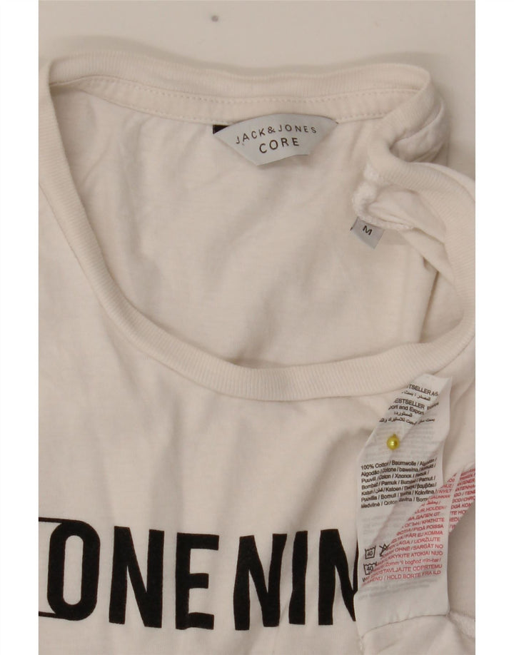 Jack & Jones Herre grafisk T-shirt Top Medium Hvid Bomuld
