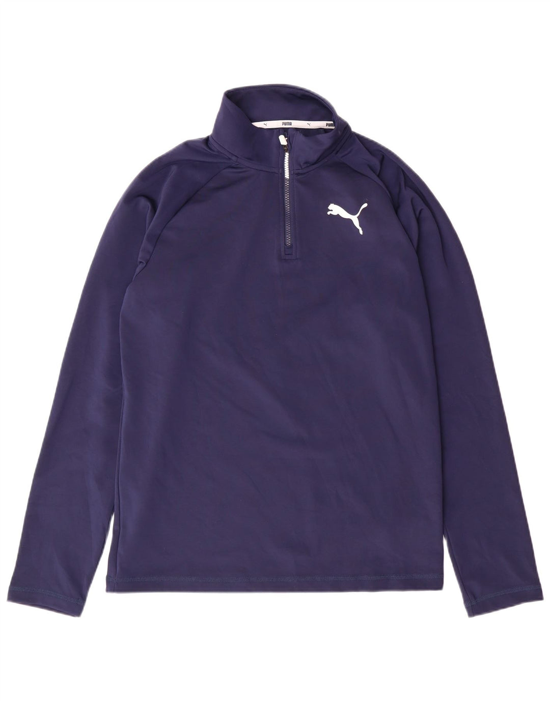 PUMA Pullover med lynlås til mænd, træningsdragt, lille marineblå polyester