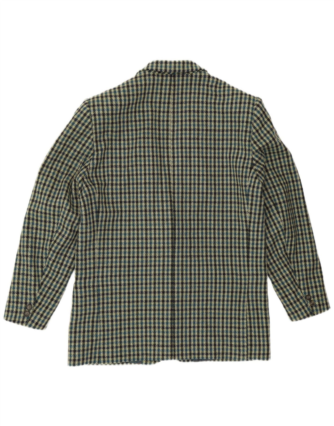 MONTEZEMOLO Herre 2-knaps blazerjakke UK 40 Stor grøn ternet uld