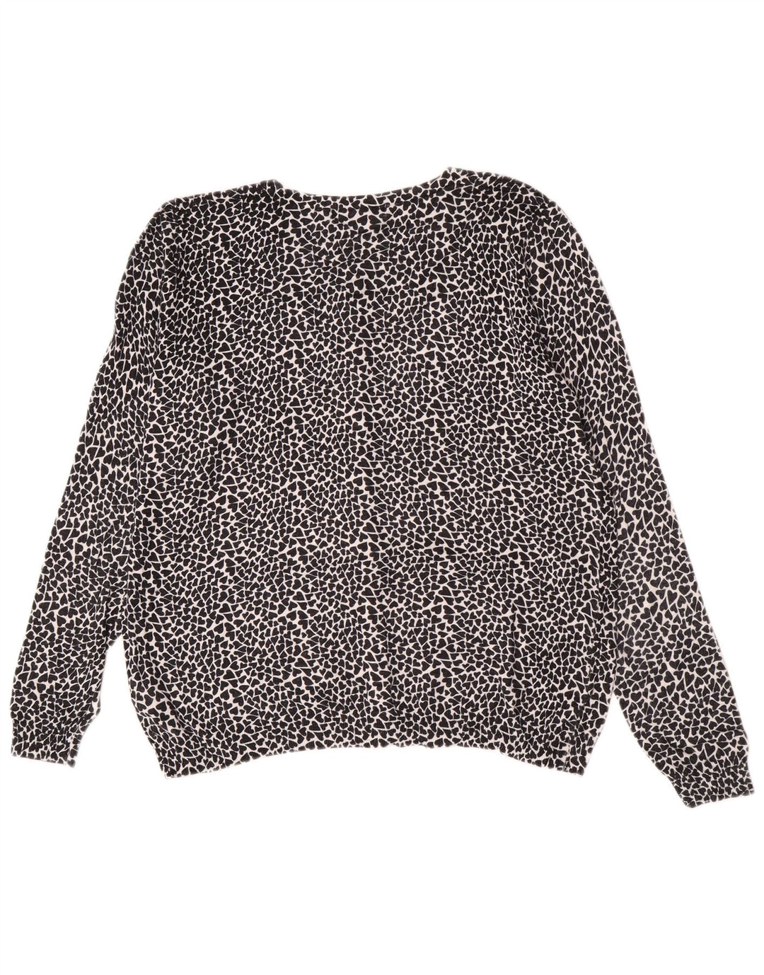 Marks & Spencer kvinders abstrakt mønster cardigan sweater UK 18 XL Sort