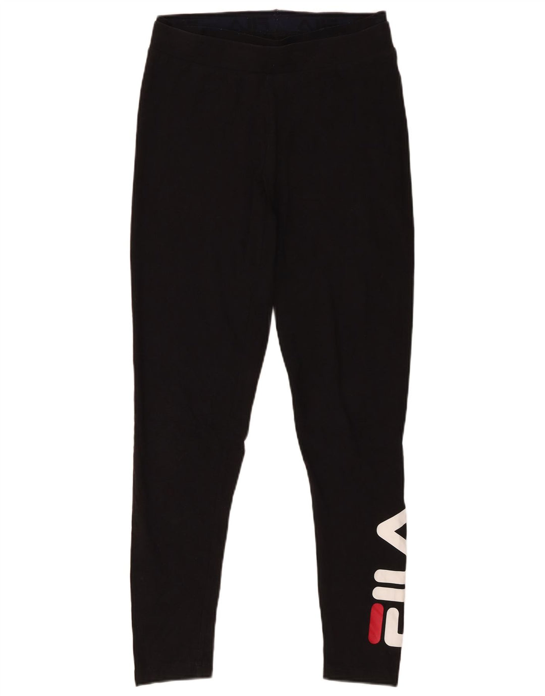 Fila Kvinders Grafiske Leggings UK 12 Medium Sort Bomuld