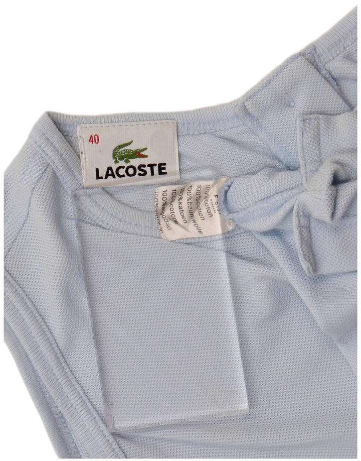 LACOSTE Womens Crop Vest Top Størrelse 40 Medium Blue Bomuld