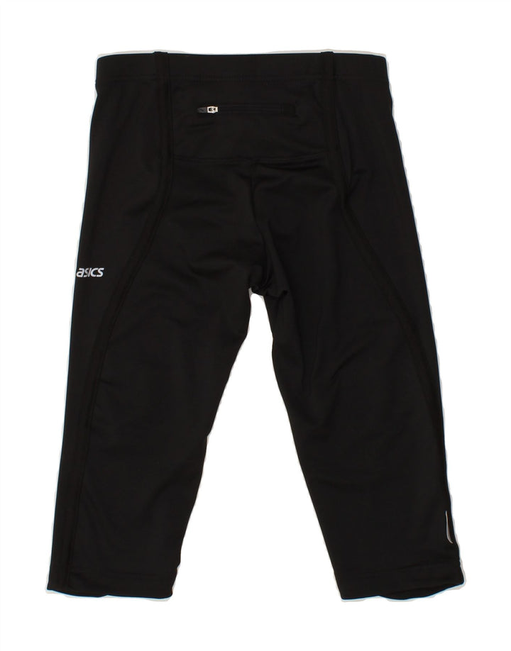 ASICS Womens Capri Tracksuit Trousers UK 8 Small Black Polyester Vintage Asics and Second-Hand Asics from Messina Hembry 