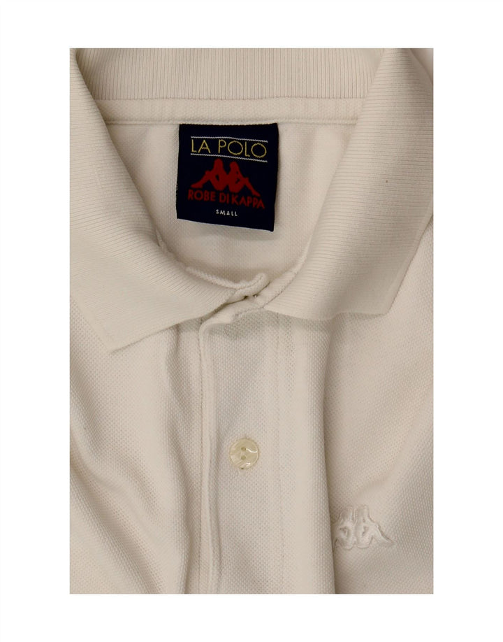 KAPPA Mens Polo Shirt Small White Cotton Vintage Kappa and Second-Hand Kappa from Messina Hembry 