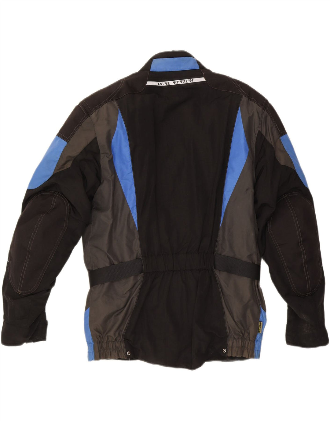 BUSE Mens Moto Racer Bomber Jacket UK 40 Large Black Colourblock Polyester