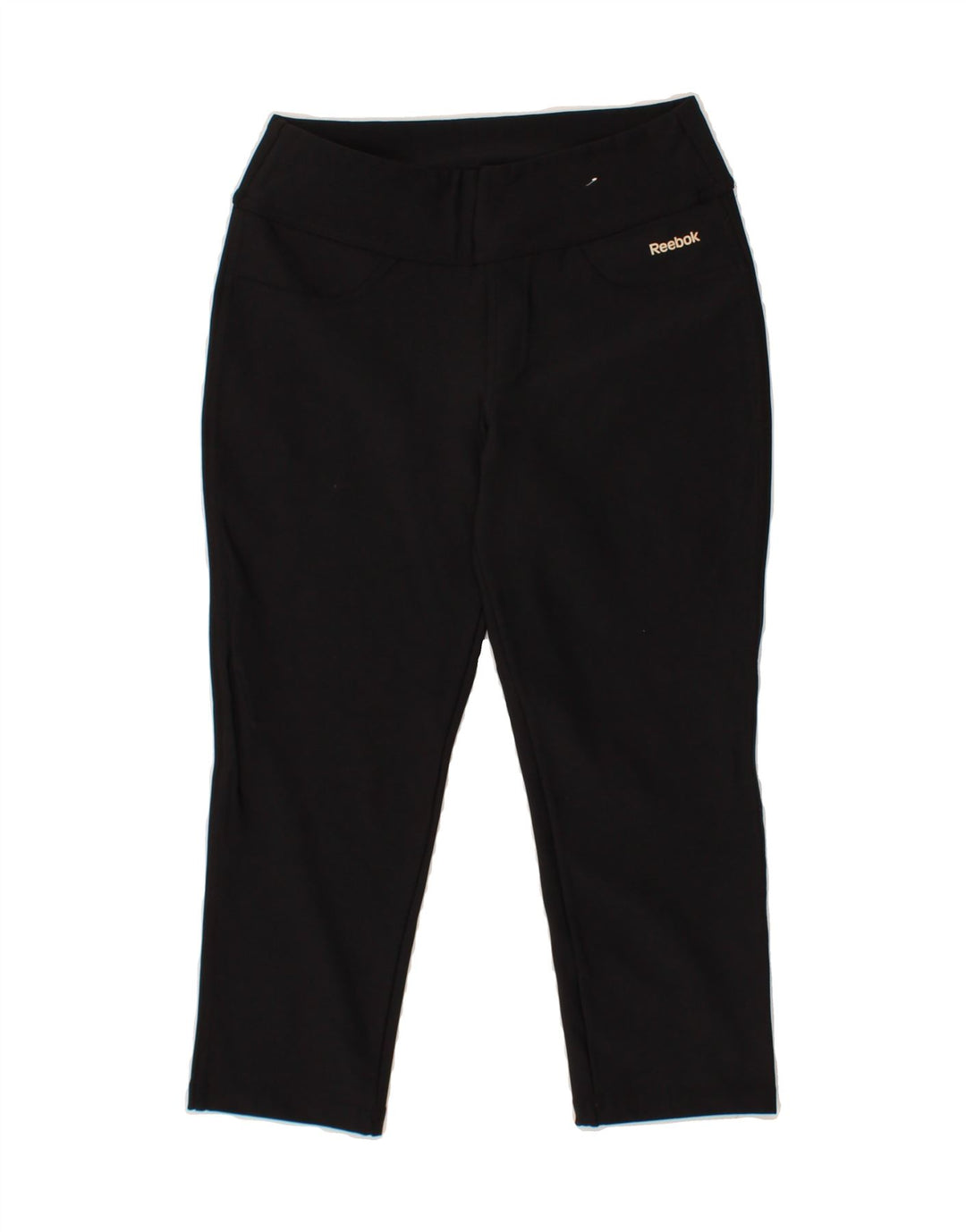 REEBOK Womens Capri Tracksuit Trousers UK 10 Small  Black Polyamide Vintage Reebok and Second-Hand Reebok from Messina Hembry 