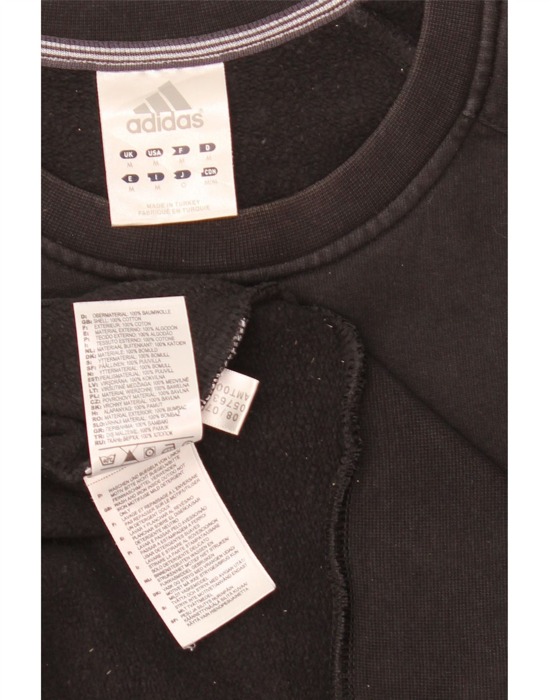Adidas Grafisk Sweatshirt Jumper Medium Sort Bomuld