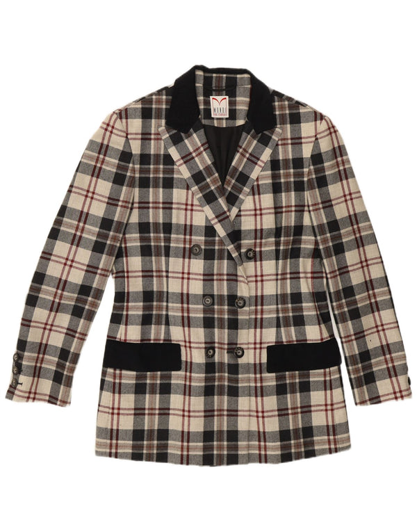 Mondi Dame Dobbeltradet Blazer Jakke EU 38 Medium Beige Plaid