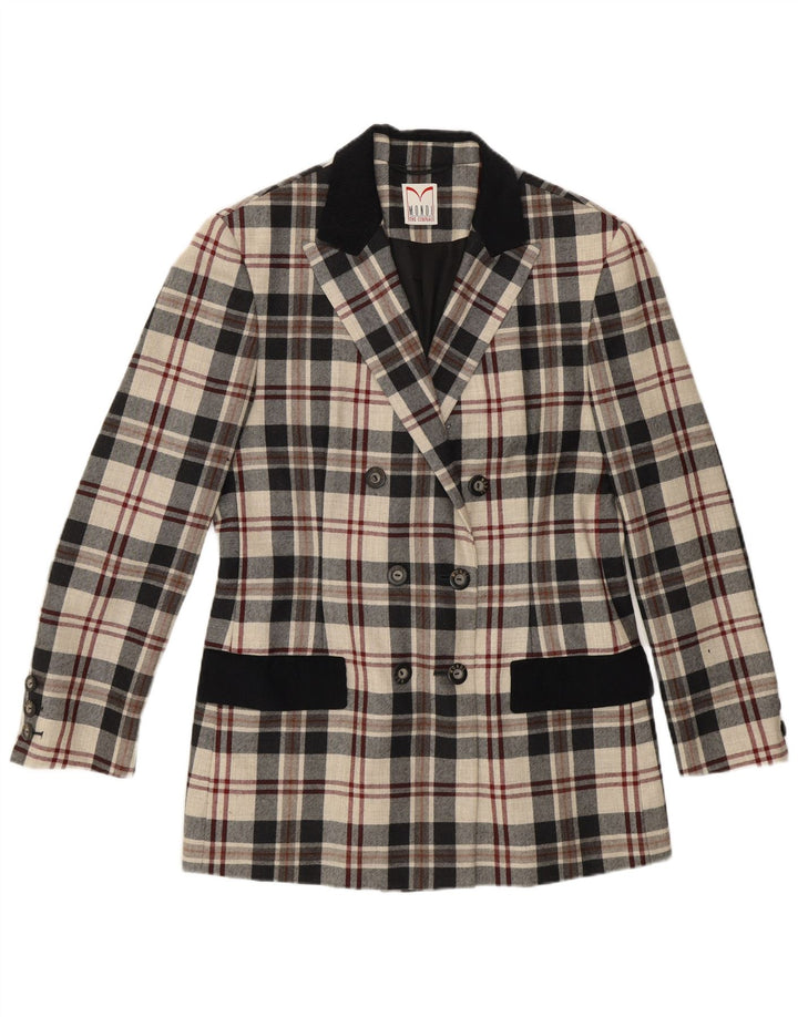 Mondi Dame Dobbeltradet Blazer Jakke EU 38 Medium Beige Plaid
