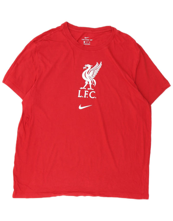 Nike Herre Liverpool Grafisk T-Shirt Top 2XL Rød Bomuld