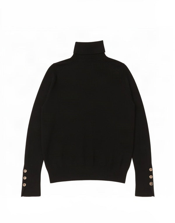 Zara Dame Crop Roll Neck Jumper Sweater UK 10 Small Black