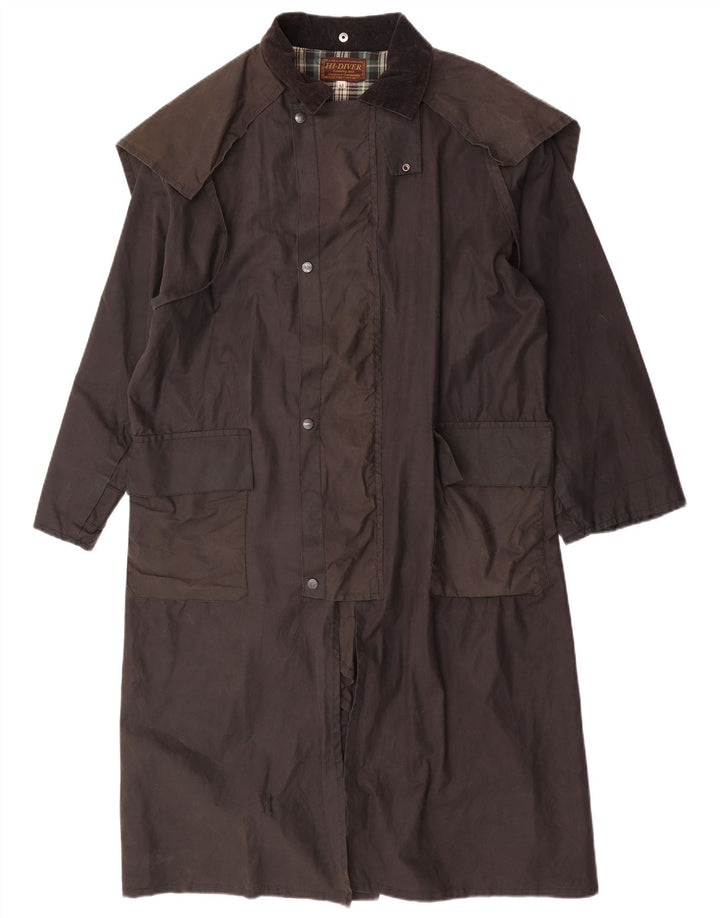 Hi-Diver Herre vokset bomuld Capelet Coat UK 38 Medium Grå Bomuld