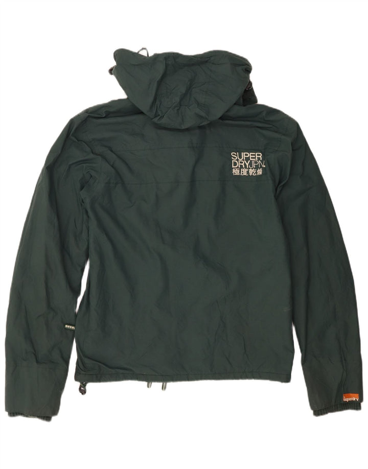 Superdry Windbreaker-jakke med hætte til mænd UK 38 Medium Green Nylon