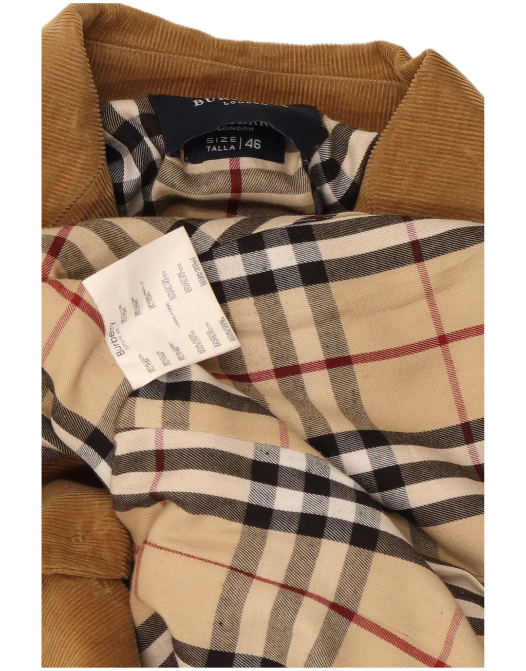 Burberry Dame 3-knaps fløjlsblazerjakke IT 46 Stor brun bomuld